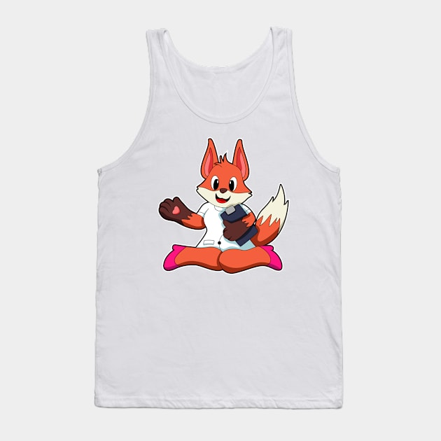 Fox as Nurse with Notepad Tank Top by Markus Schnabel